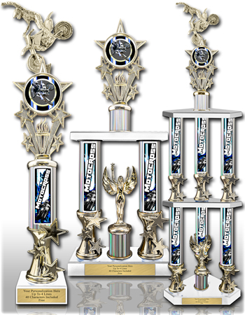 Any Sport 2 Tier 3 Column Tower Trophies American Style Awards FREE Engraving 