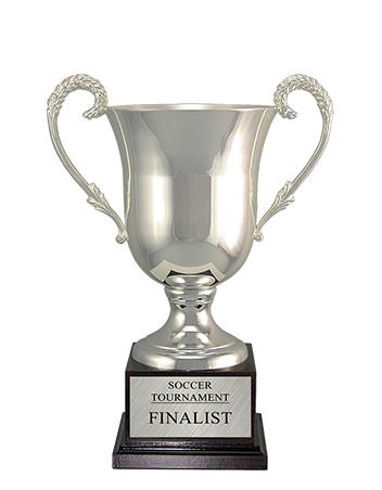 Set of 2 Silver Handled Cup Trophies Achievement Sport Dance Quiz FREE engraving 